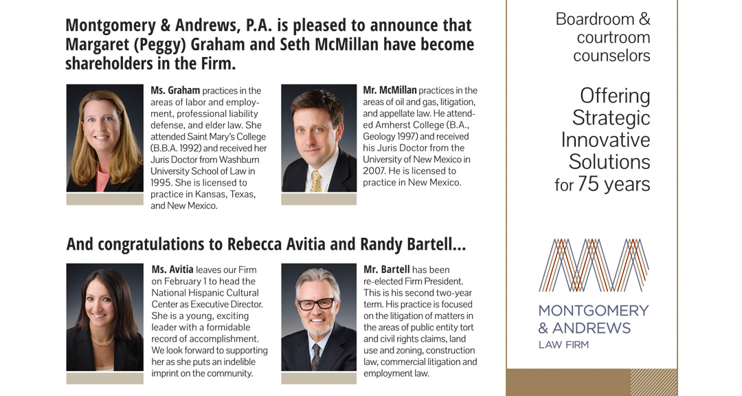 Montgomery & Andrews Law Firm print ads